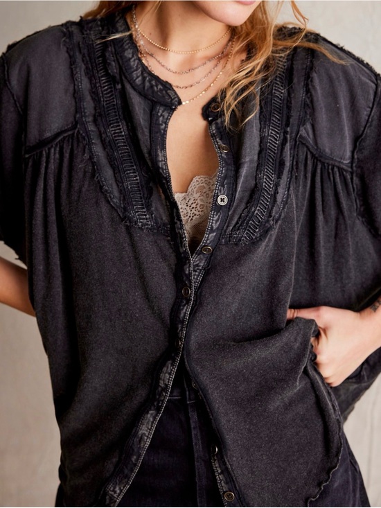 Free People Tops - Free People Sofia Henley Tee Black Size, XS